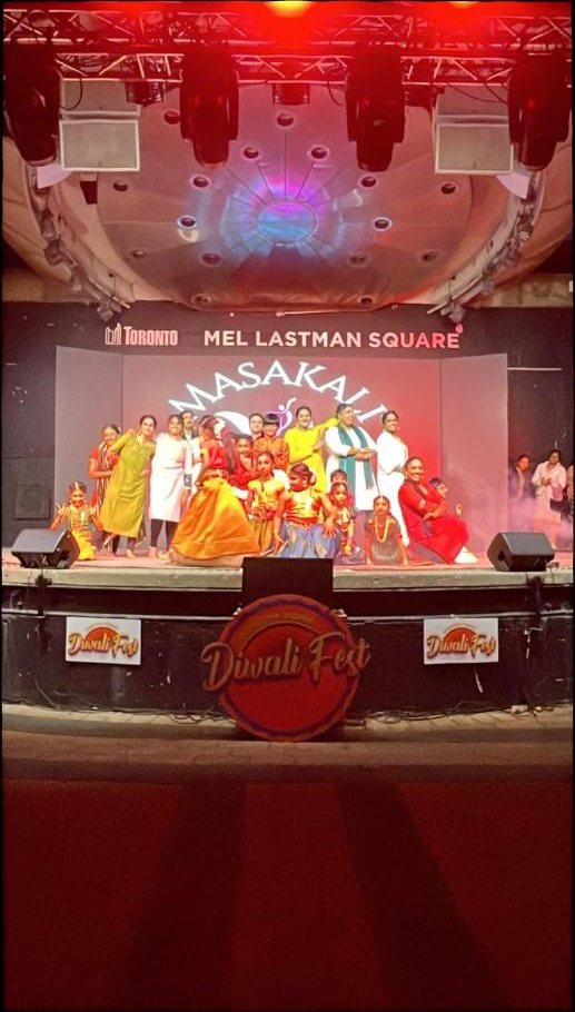 Full team on the Diwali Fest stage at Mel Lastman Square